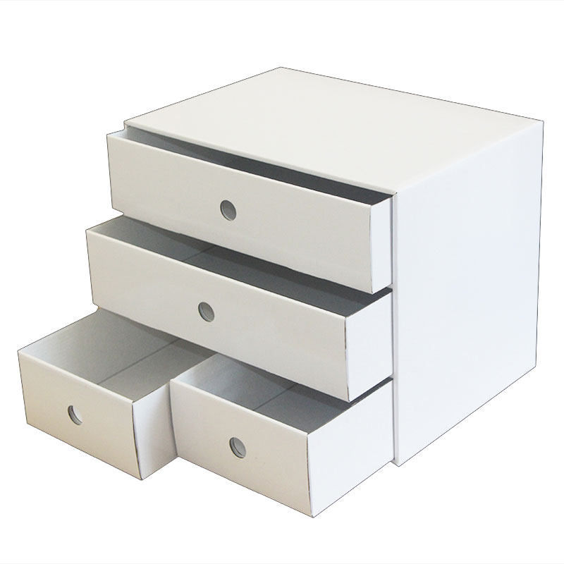 防水A4白卡纸质 桌面收纳盒 学生文件收纳整理盒 多层抽屉整理柜