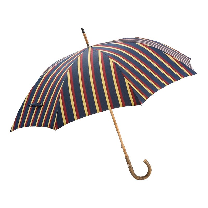 意大利蓝色条纹绅士木质晴雨伞