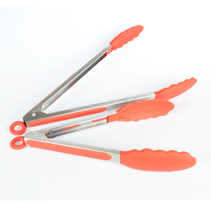 不锈钢食品夹子加厚加长硅胶夹面包夹蛋糕夹菜牛排夹烘焙防滑正中