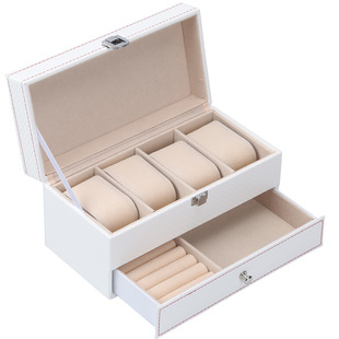 碳纤维双层手表盒首饰收纳盒欧式公主多格韩国饰品收拾整理盒礼物