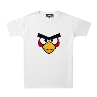 2021愤怒的小鸟2电影周边T恤趣味休闲童装男女学生情侣款亲子装te