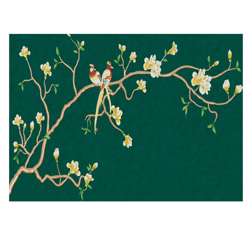 背景墙花鸟客厅刺绣壁画卧室电视