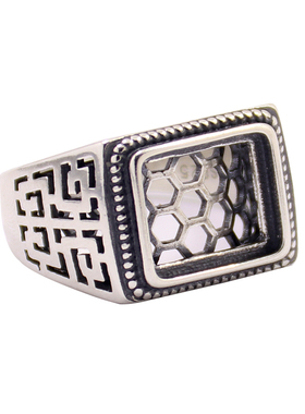 戒指空托男女款方形DIY琥珀镶嵌