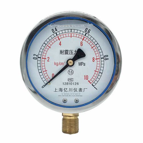 耐震压力表YN100充油抗震水压气液不锈钢负压真空表16MPa亿川热卖