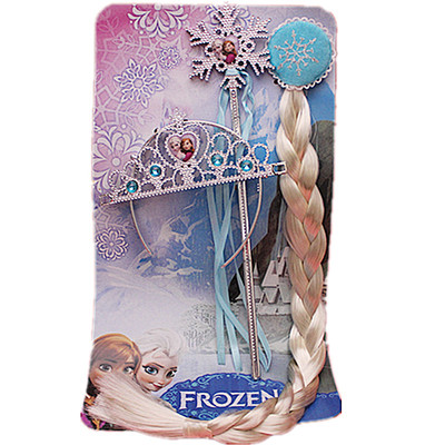 雪花魔法棒皇冠长辫子儿童发饰品