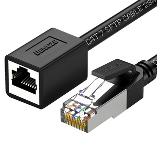 分创者 七类网线弯头延长7类屏蔽线纯铜公对母电脑路由器宽带家用