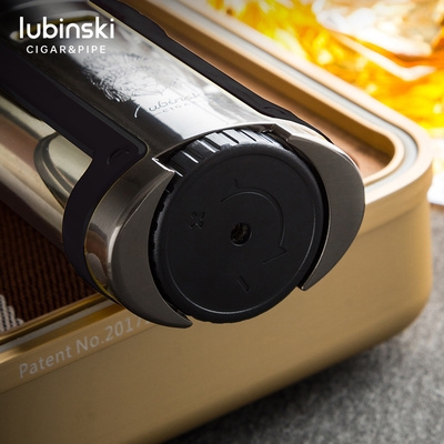 lubinski金属多功能雪茄打火机可充气专用点烟机防风四直冲蓝火焰