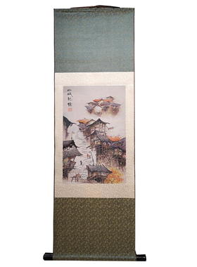 重庆特色山城记忆十八梯织锦画