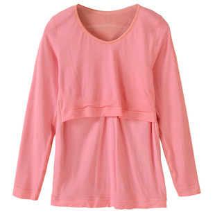 哺乳期短袖t恤喂奶睡衣孕妇产后夏季薄款大码上衣免穿文胸打底衫