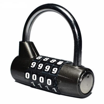 健身仿密码锁橱柜更衣柜锁子宿舍柜子箱包挂锁U型4轮挂锁密码锁头