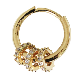 定制混搭小能手钥匙锁925纯银包金耳扣 舒适改良短针耳骨女耳钉