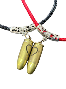 吊坠项链心之恋风情侣信物子弹壳