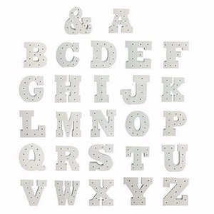 A-Z&27个 LED字母灯拼字灯装饰灯道具灯白色木质生日婚礼橱窗创意