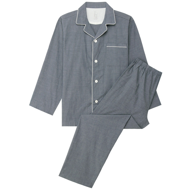 日式良品风全棉情侣家居服法兰绒