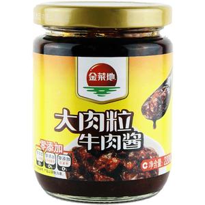 金菜地220g瓶装大肉粒牛肉拌饭酱下面调味酱料辣椒黄豆酱安徽特产