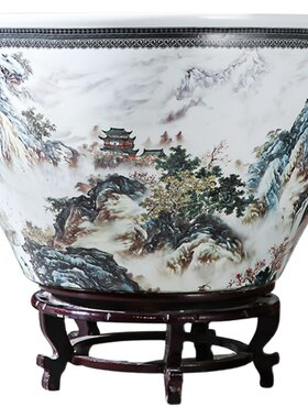 景德镇陶瓷鱼缸乌龟碗莲花盆特大
