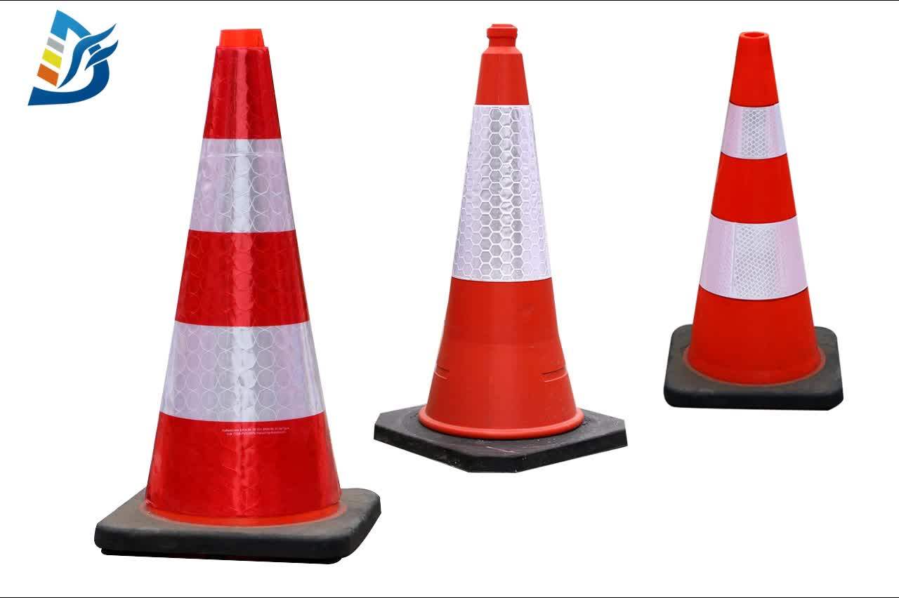 S045a High Quality Custom Logo Traffic Road Safety Reflective Cone