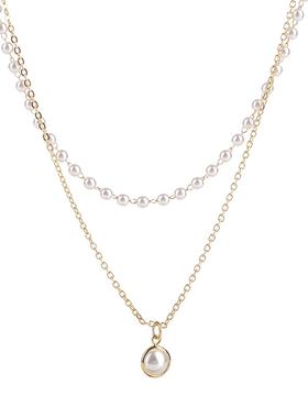 珍珠项链ins双层女潮脖颈十字架