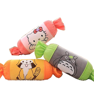 糖果抱枕长条型圆柱可拆洗枕头睡觉靠枕可爱公主韩式毛绒沙发靠垫