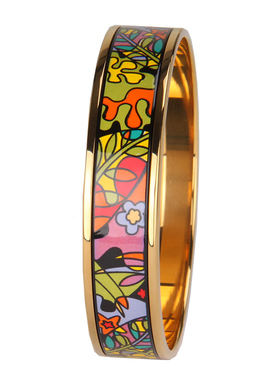 莫奈花园画珐琅手镯女