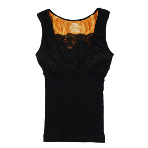 南极人女士冬蕾丝塑身美体保暖背心 吊带无缝打底衣V领加绒加厚