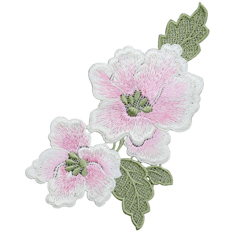玉兰花对花布贴重工蕾丝刺绣花补衣服贴花装饰补丁贴刺绣布贴手缝