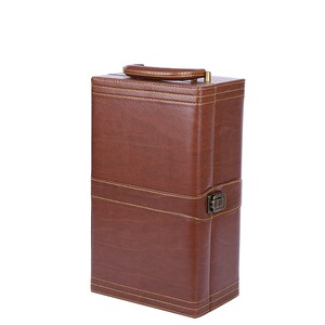 红酒盒双支皮盒礼品盒葡萄酒拉菲盒冰酒包装盒定做logo现货