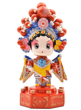 京剧人物国粹脸谱摇头车载摆件中国特色礼品送老外礼物北京纪念品