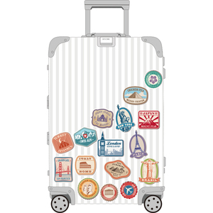 rimowa欧美复古地标旅行箱贴纸拉杆箱行李箱贴纸笔记本滑板城市贴