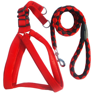 中大狗牵引绳加厚胸背带狗绳金毛萨摩松狮牵引链狗链狗带狗背带