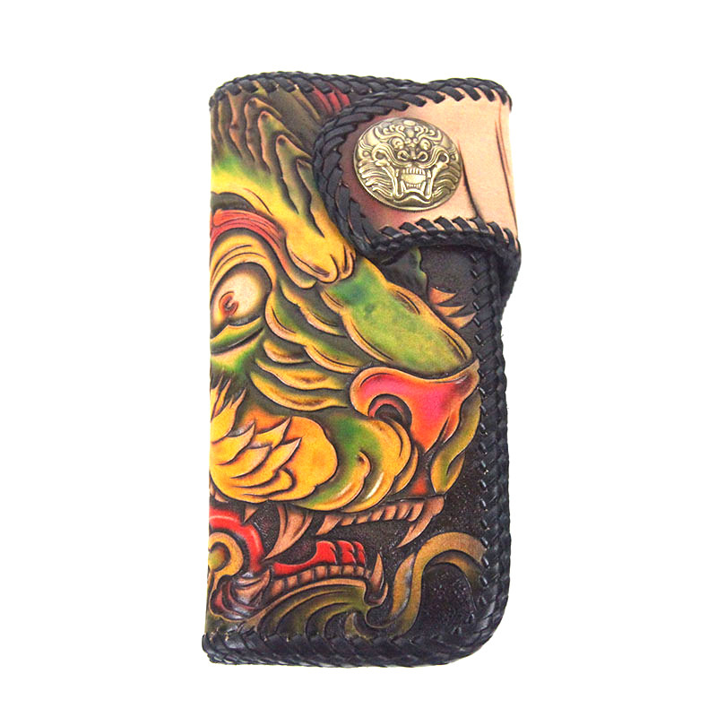 赛上热销头层牛皮手工雕刻皮雕