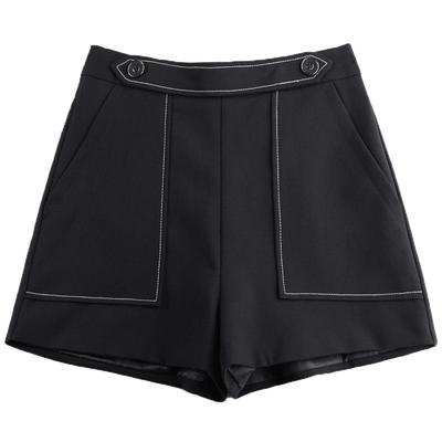 高腰短裤女A字阔腿黑色