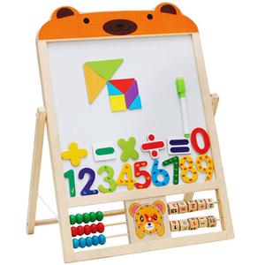 幼得乐双面绘画磁性小黑白板实木宝宝写字画板黑板架儿童早教