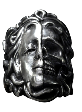 原创手工银饰朋克骷髅戒指