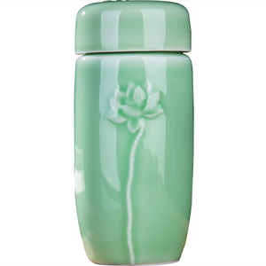 景德镇青花陶瓷保温杯双层内胆陶茶杯过滤泡茶创意男女旅行礼品杯