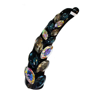 韩国新款冬季头饰品 奥地利水晶树叶竖夹大号香蕉夹马尾扣夹发饰