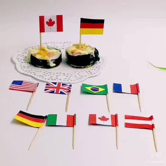 Custom Printing Party Cocktail Toothpick Flags For Food Decoration