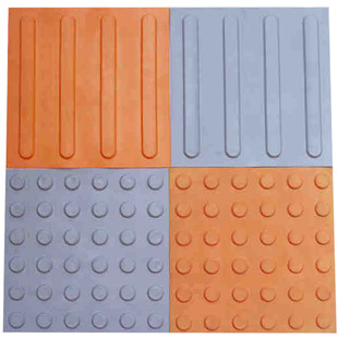 统领橡胶盲道砖 人行盲道板300*300行进方向引路砖障碍转弯提示砖