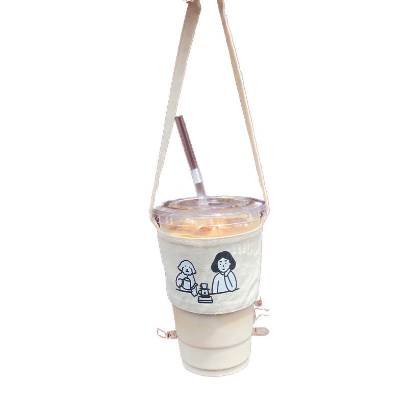 ins杯套帆布棉麻定制网红环保