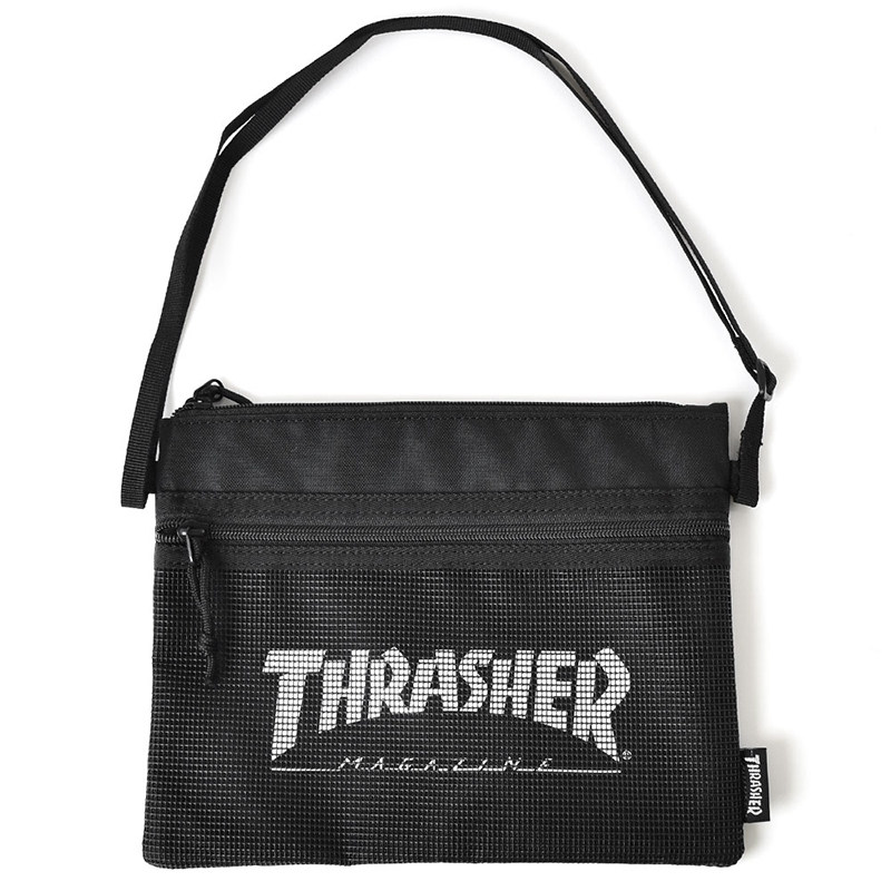 现货正品 THRASHER 日版火焰 经典LOGO 男女情侣 休闲 单肩斜挎包