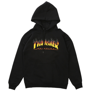 【超多配色】Thrasher 美版 火焰Logo印花加绒连帽卫衣帽衫情侣款