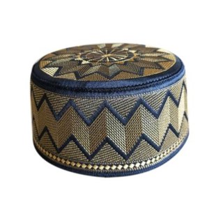 新款秋冬精品刺绣礼拜帽男帽子绣花圆顶回硬壳帽黑色民族风中年年