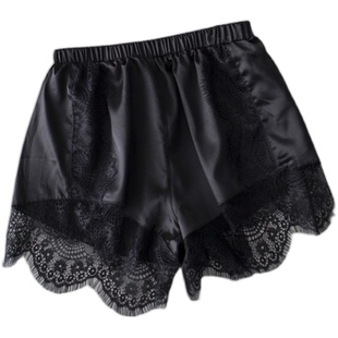 夏季短裤真丝安全裤蕾丝花边防走光三分打底裤女休闲宽松薄款外穿