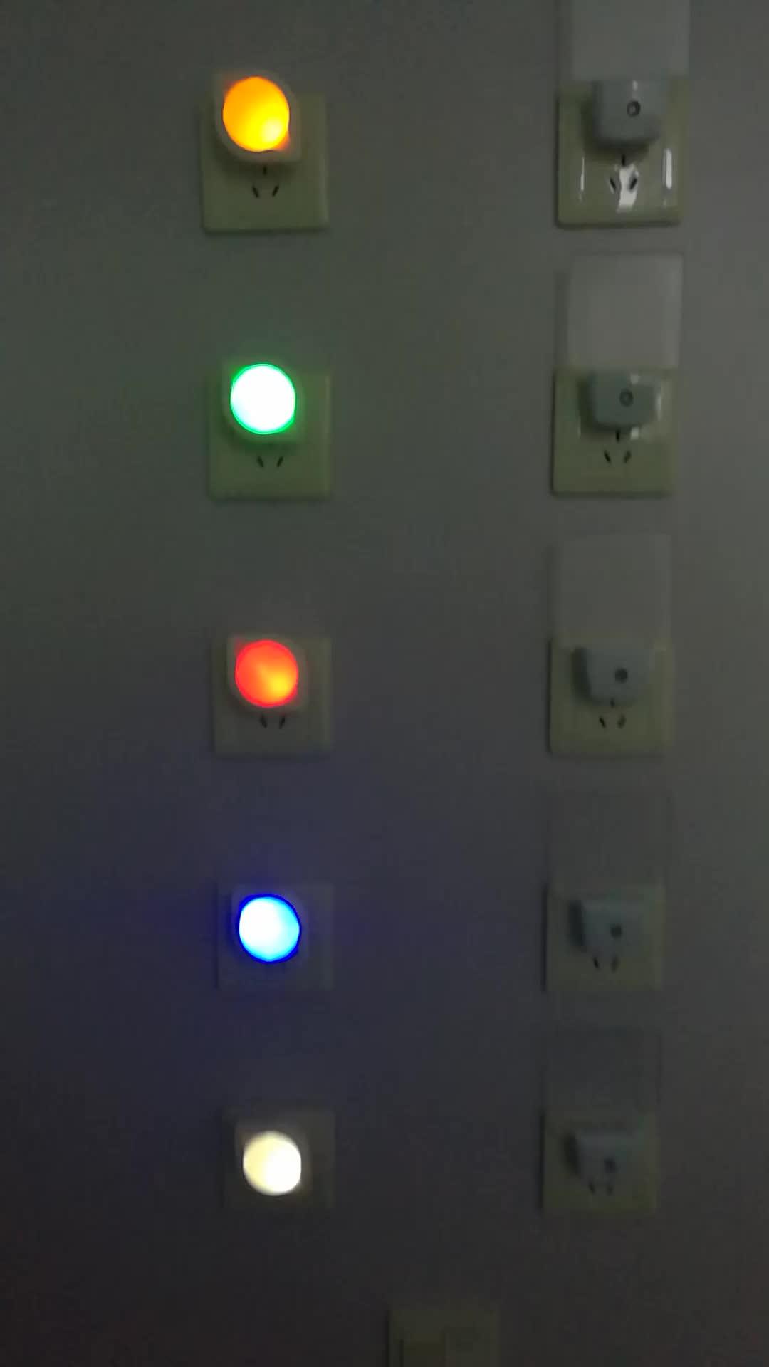 Mini American Flat 2 Pin Plug In Blue Led Night Lamp With Light Sensor