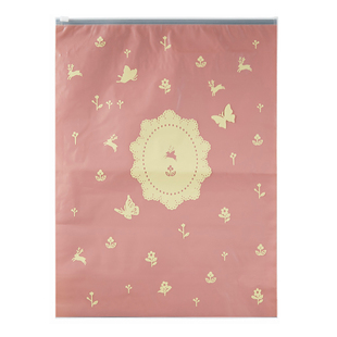 PE拉链袋双面14丝30x40CM满粉正面蝴蝶可爱服装袋可订做印刷20个