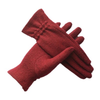 新款羊毛羊绒手套女士韩版保暖触控触屏春秋冬手套修手单款