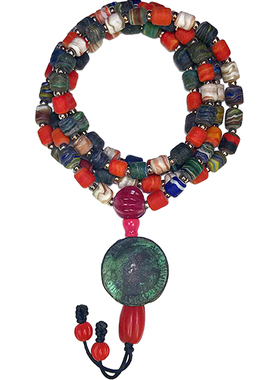 承李李原创设计 高端订制珠宝玉石水晶镶嵌民族风 老琉璃手链