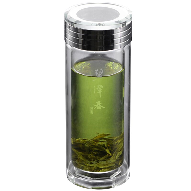 思宝碧潭春便携双层透明水晶杯