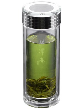 思宝碧潭春便携双层透明水晶杯