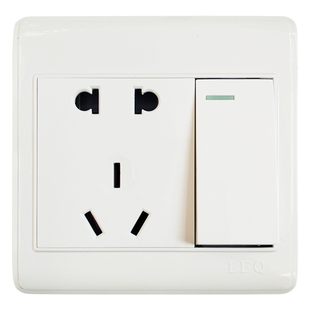 明线插座开关面板 明装开关插座明装雅白系列10A明装五孔插座明线